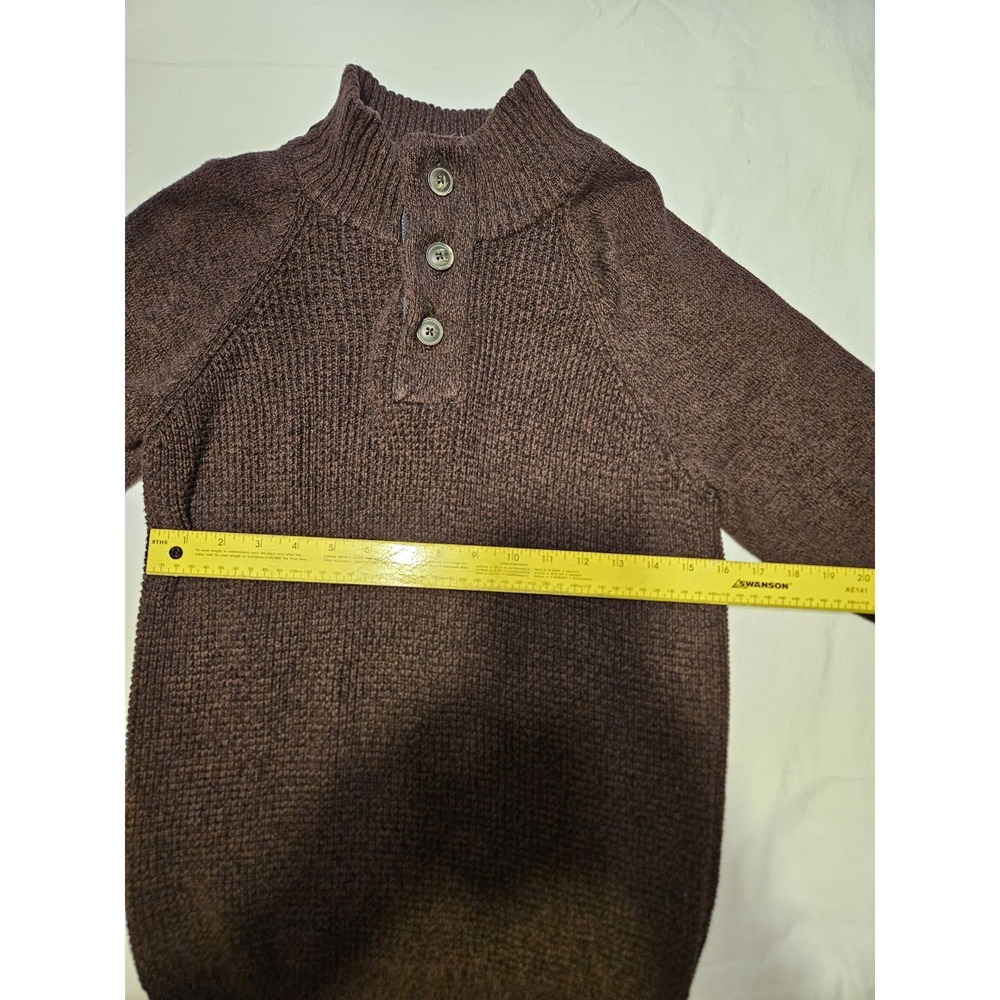 Weatherproof Vintage Small Brown Knit Pullover Sweater 3 Button Mock Neck - Picture 3 of 7